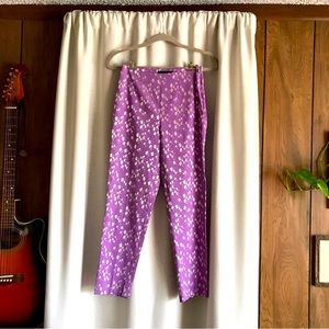 Piazza Sempione silky lavender floral pants size 4